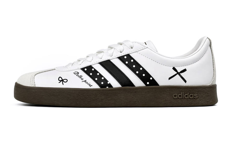 Adidas Adidas Vl Court Classic Skateboard Shoes Unisex Low Top Black/White