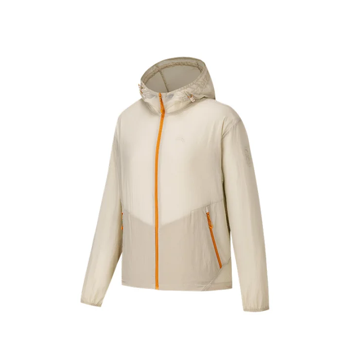 ANTA Sun Protection Jackets Women's Sand Dune Gray Hooded Non Detachable Thin Straight Fit