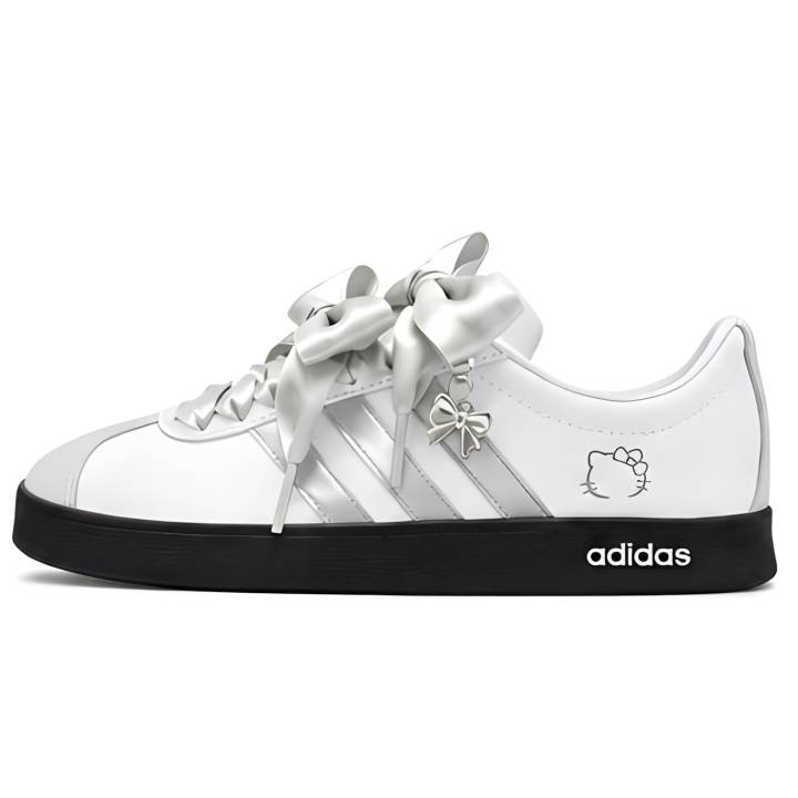 Adidas Adidas VL COURT 2.0 Skateboard Shoes Unisex Low Top Silvery White