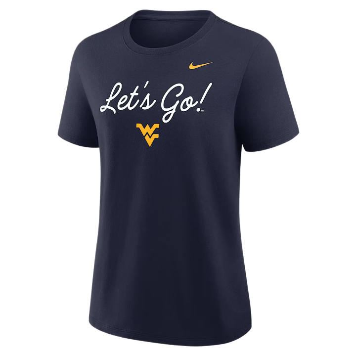 Nike Nike College T Shirts Women's Marine Blue Crew Neck Moderate