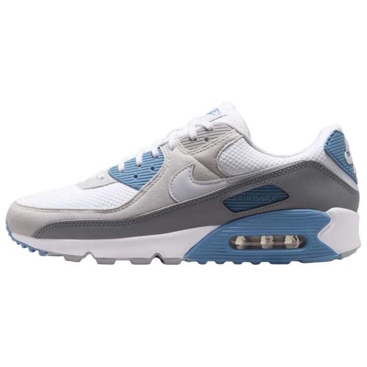 Nike Nike Air Max 90 Running Shoes Unisex White Gray Blue