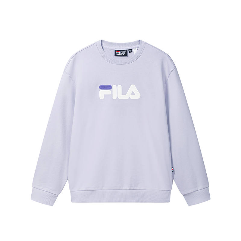 FILA ORIGINALE Sweatshirts Unisex Lavender Purple Crew Neck Moderate Other