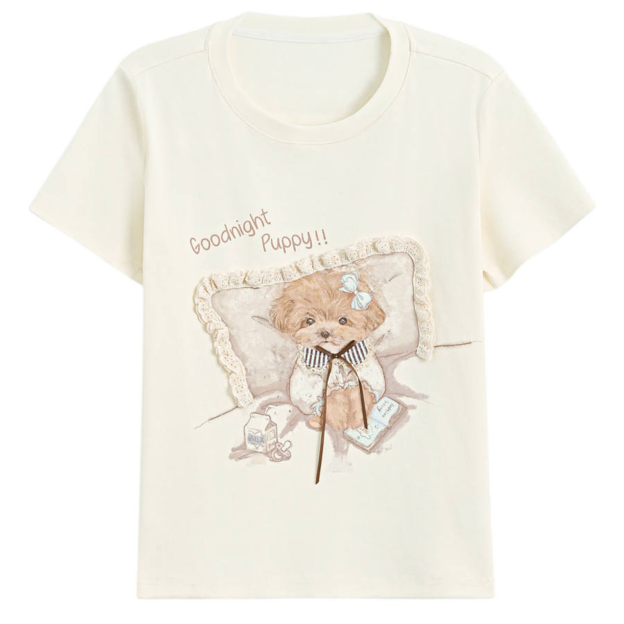 SNBL T Shirts Women's Beige Crew Neck Moderate