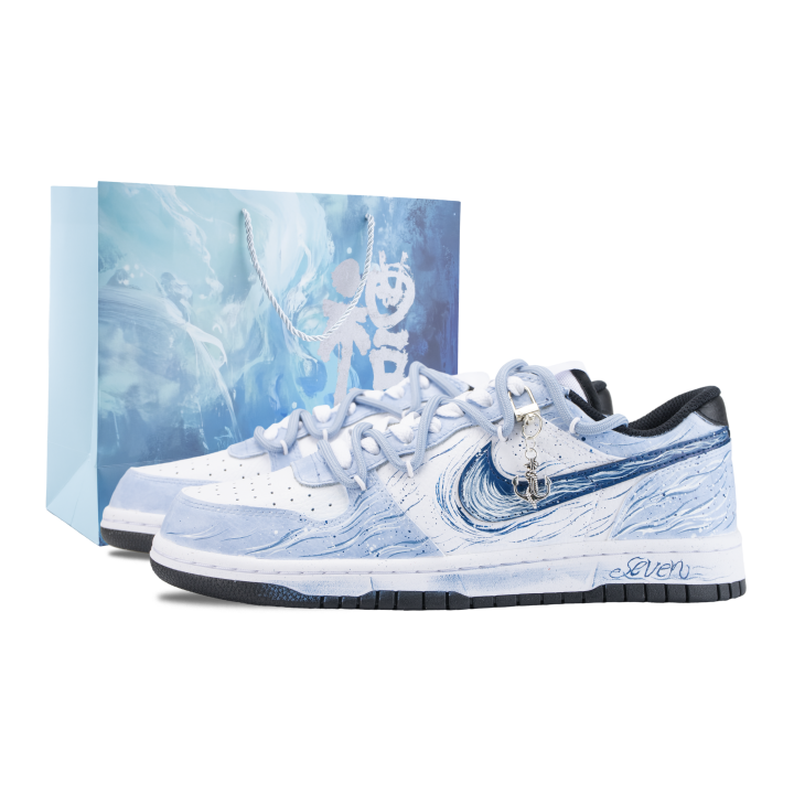 Nike Nike Big Skateboard Shoes Men's Low Top Blue/White