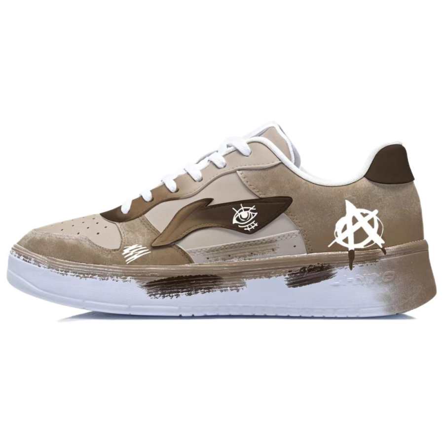 Li-Ning Li Ning Floating Boat Skateboard Shoes Women's Low Top Umber