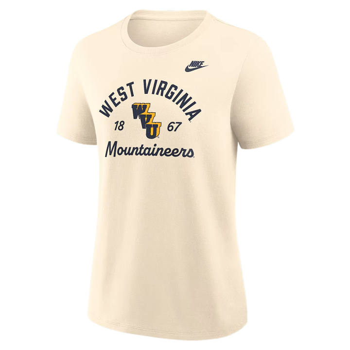 Nike Nike College T Shirts Women's Natural Crew Neck Moderate