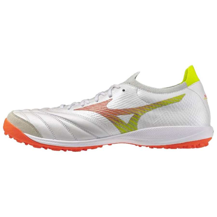Mizuno Morelia Neo Sala Beta TF Soccer Shoes Unisex Yellow White Orange