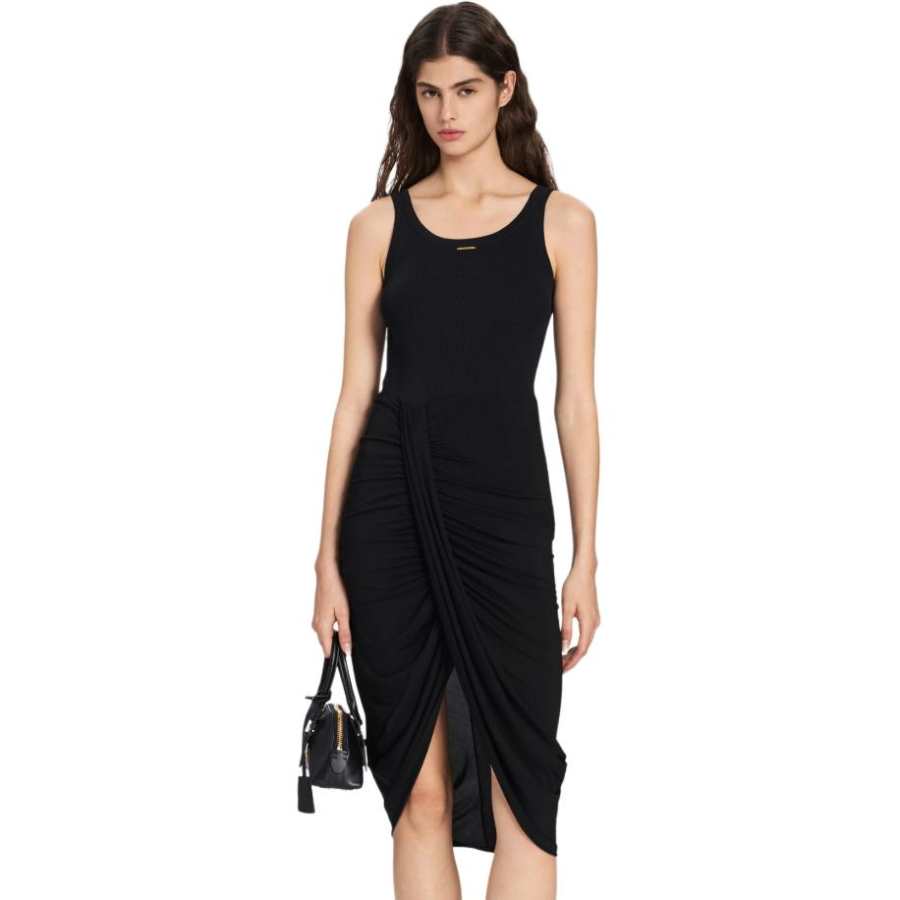 PINKO Sleeveless Dresses Women's Black Moderate Midi Skirt