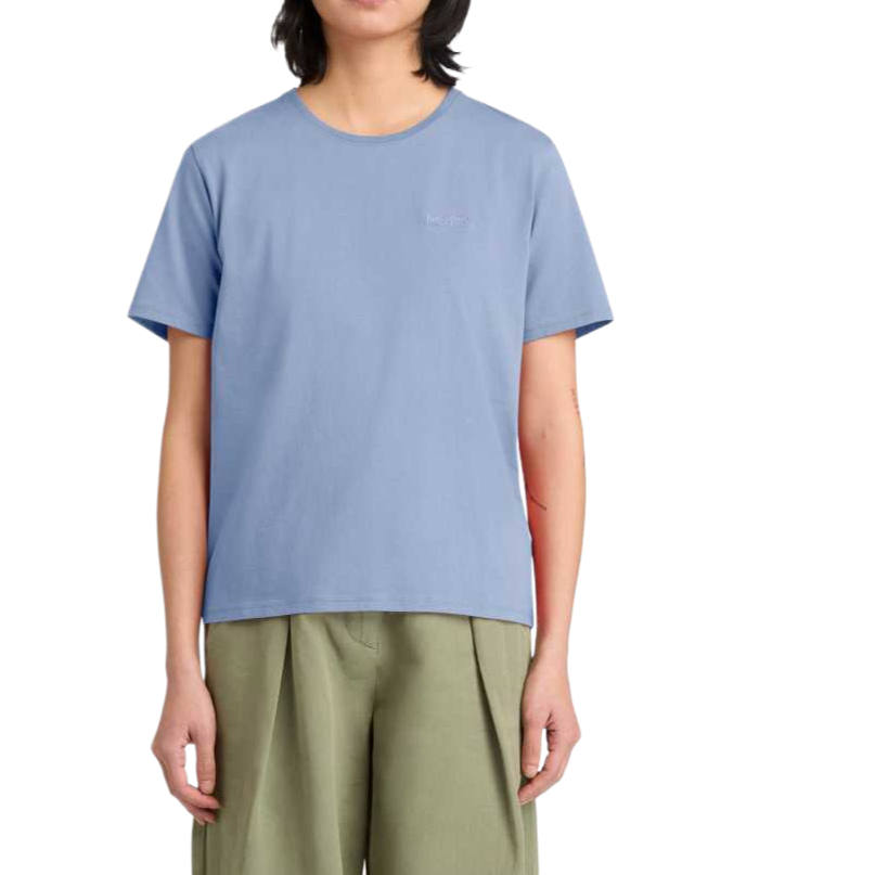 Timberland T Shirts Women's Grey Blue Crew Neck Moderate