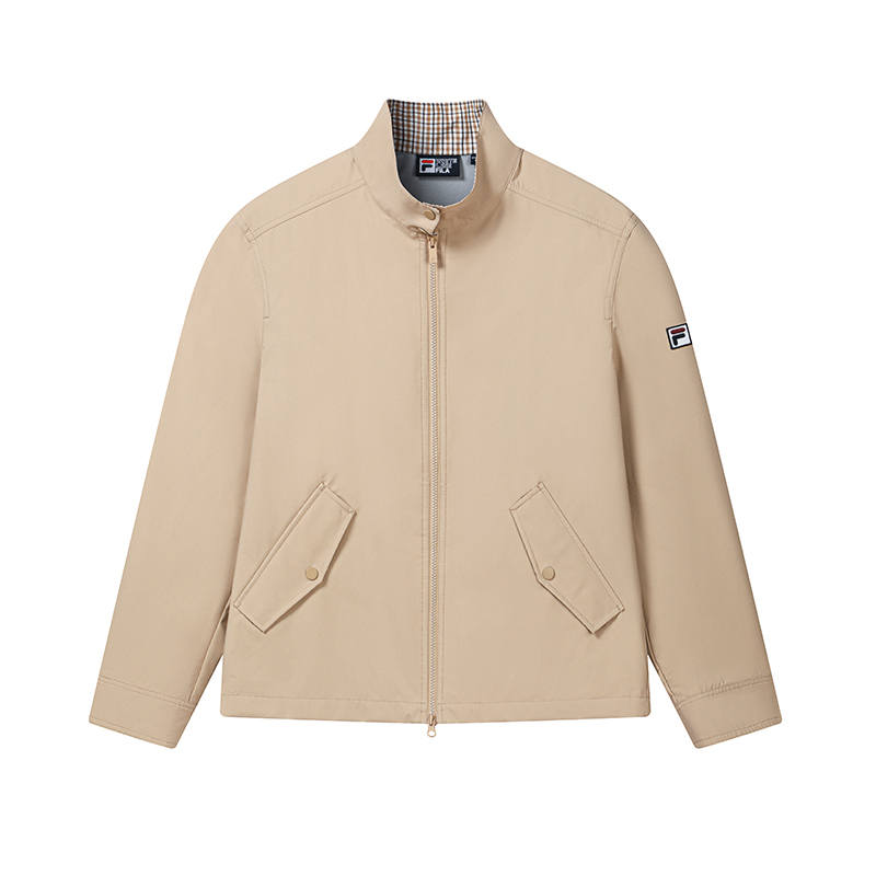 FILA Heritage Jackets Men's Brown Ginger Stand Collar Moderate Straight Fit