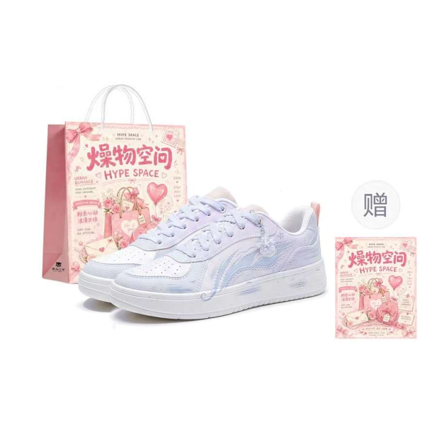Li-Ning Li Ning Wheat Age Skateboard Shoes Women's Low Top White/Purple