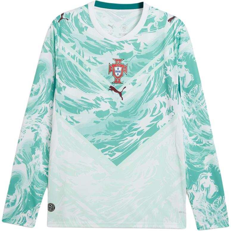 PUMA Portugal National Team Soccer Jerseys Unisex Turquoise Crew Neck Moderate