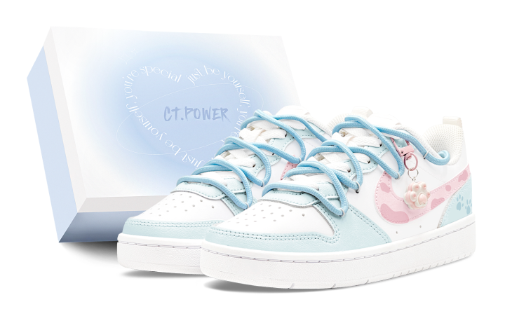 Nike Nike Court Borough Skateboard Shoes Women's Low Top White/Blue/Pink