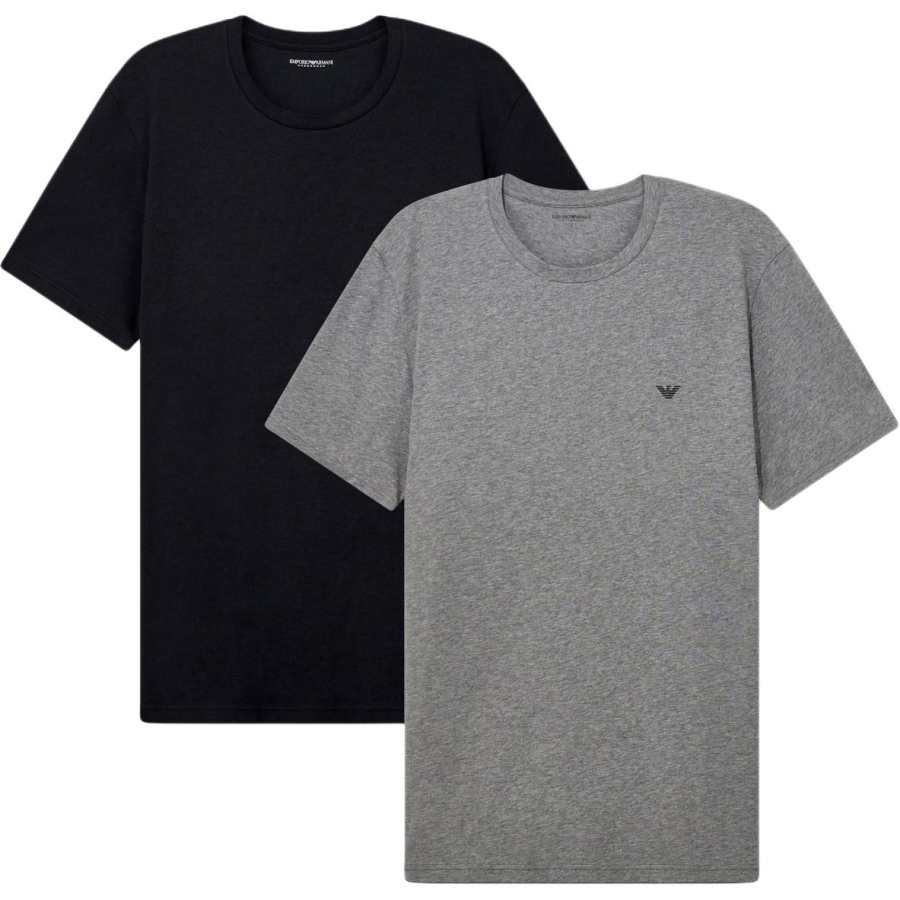 EMPORIO ARMANI T Shirts Men's Black+Gray Crew Neck Other