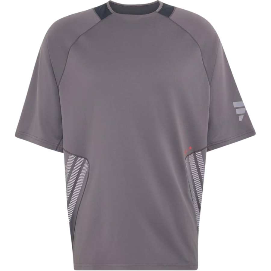 Adidas Adidas Day Running T Shirts Men's Gray Layer Crew Neck Moderate