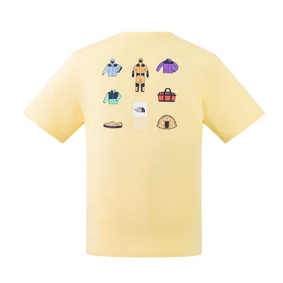 THE NORTH FACE Quick Dry T Shirts Unisex G66/Honey Yellow Crew Neck Moderate
