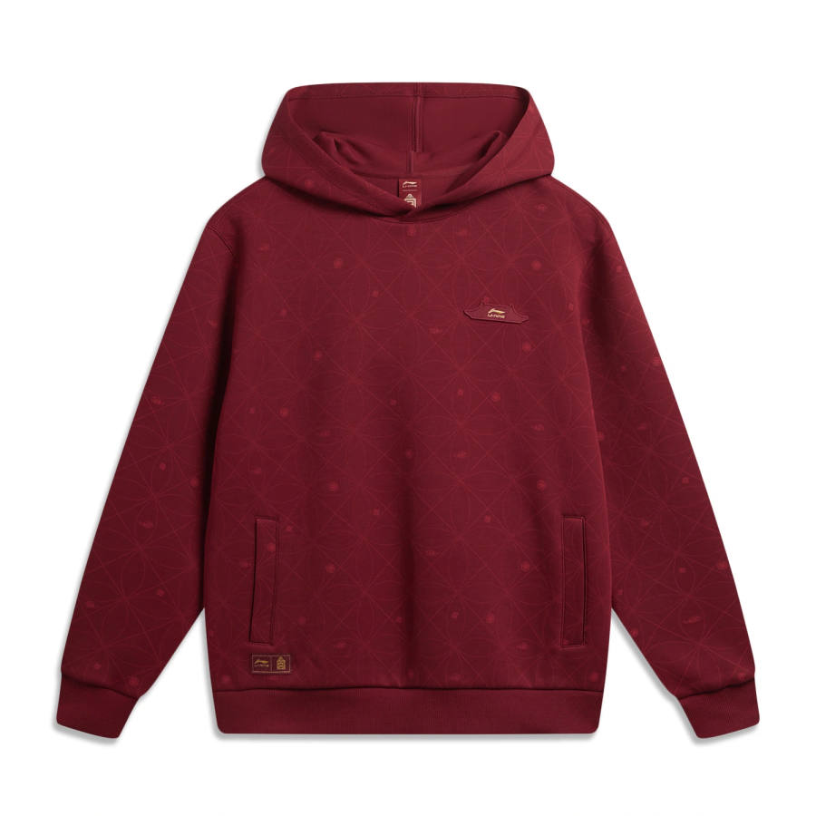 Li-Ning Li Ning China Culture Collection Sweatshirts Men's Dark Crimson Hooded Non Detachable Moderate