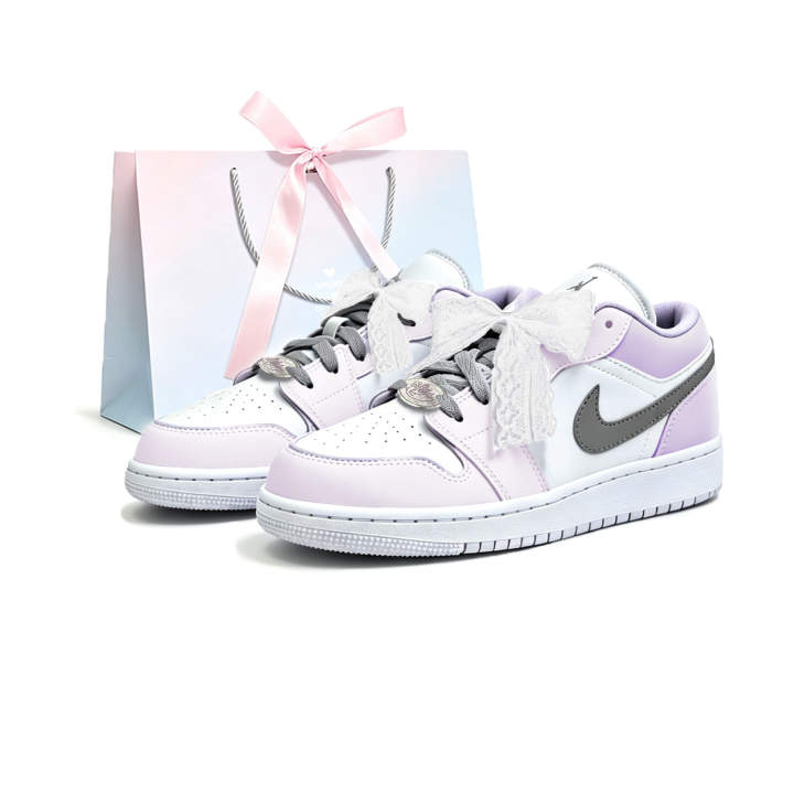 Jordan Jordan Air Jordan 1 Skateboard Shoes Women's Low Top Purple