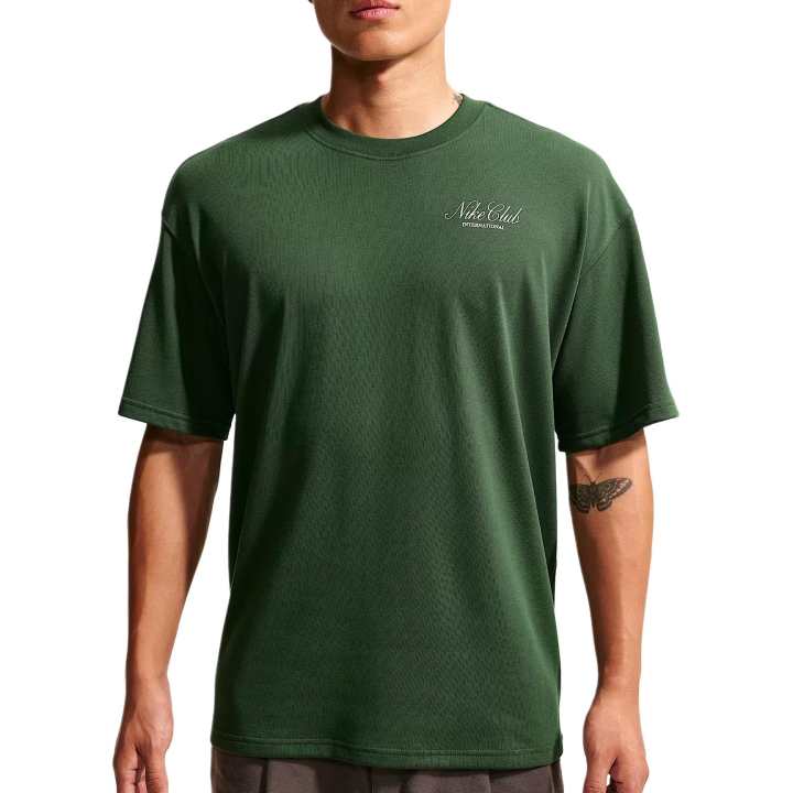Nike Nike Sportswear T Shirts Men's Fir Green Crew Neck Moderate
