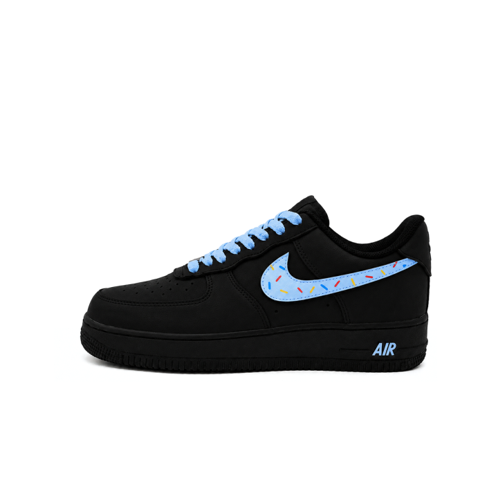 Nike Nike Air Force 107 Skateboard Shoes Unisex Low Top Black Blue Colorway