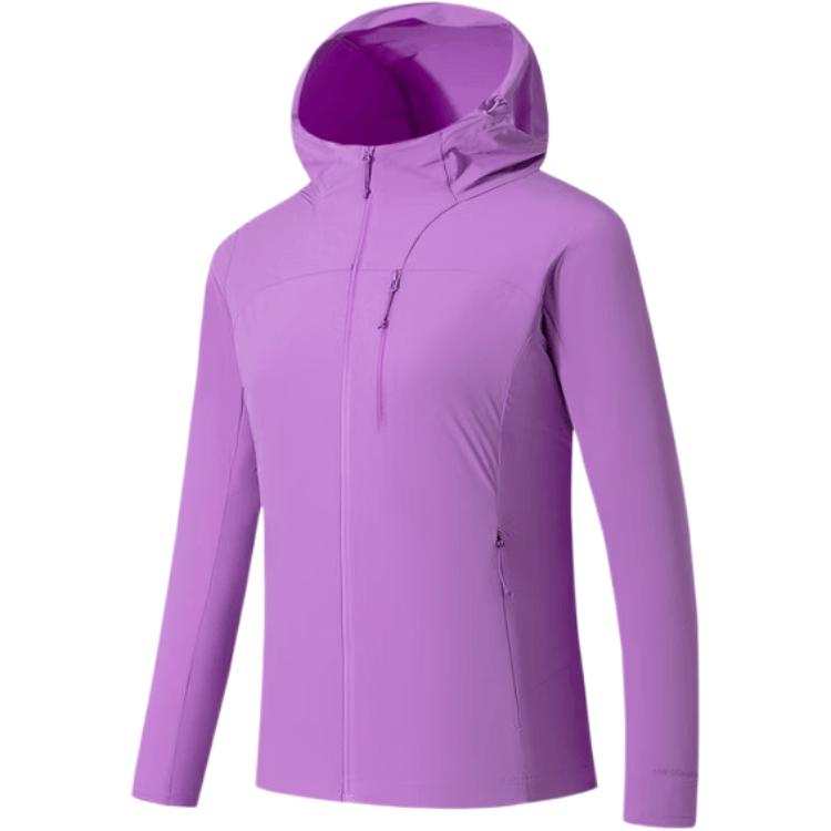 ANTA Trench Coats Women's Feather Sunset Purple Hooded Non Detachable Thin Straight Fit