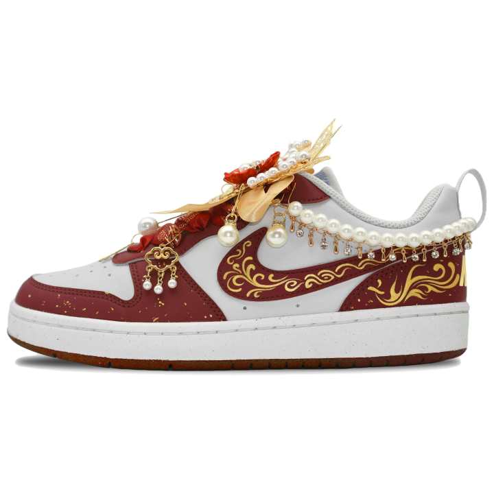 Nike Nike Court Borough Skateboard Shoes Unisex Low Top Red/Gold/White