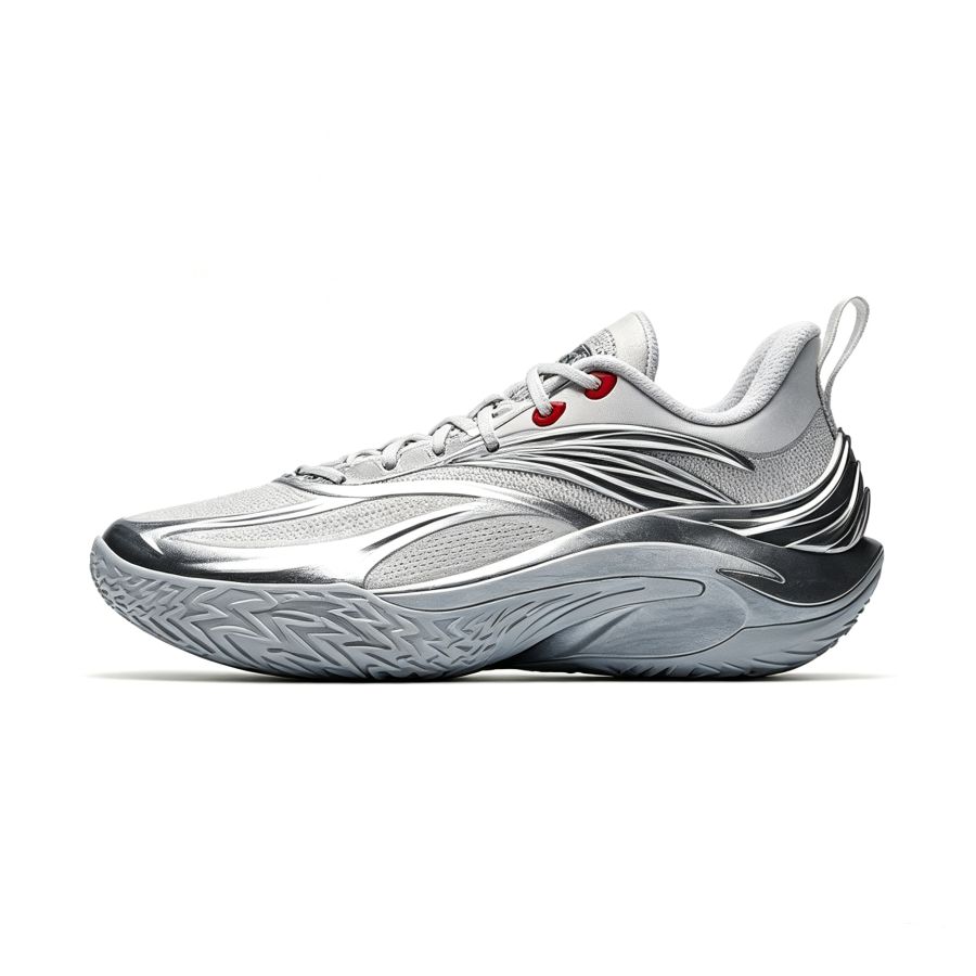ANTA Shock Wave 8 Basketball Shoes Men's Low Top Silver