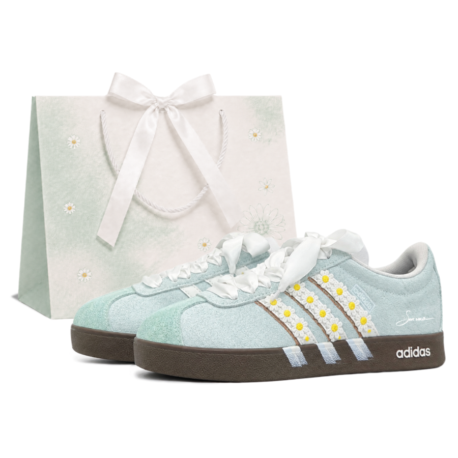 Adidas Adidas VL COURT 2.0 Skateboard Shoes Unisex Low Top Green/White