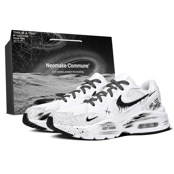 Nike Nike Air Max Fusion Running Shoes Men's Low Top White Black Gray Gradient Colorway