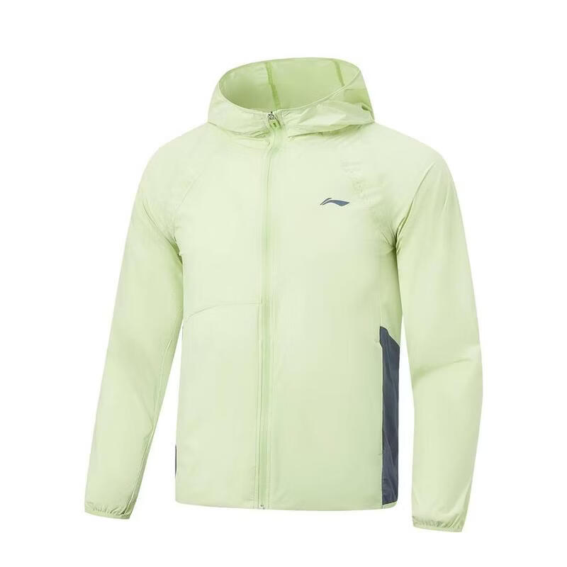 Li-Ning Li Ning Trench Coats Men's Neon Green Hooded Non Detachable Moderate Straight Fit