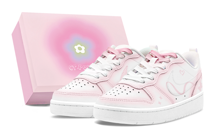 Nike Nike Court Borough Skateboard Shoes Women's Low Top White/Pink