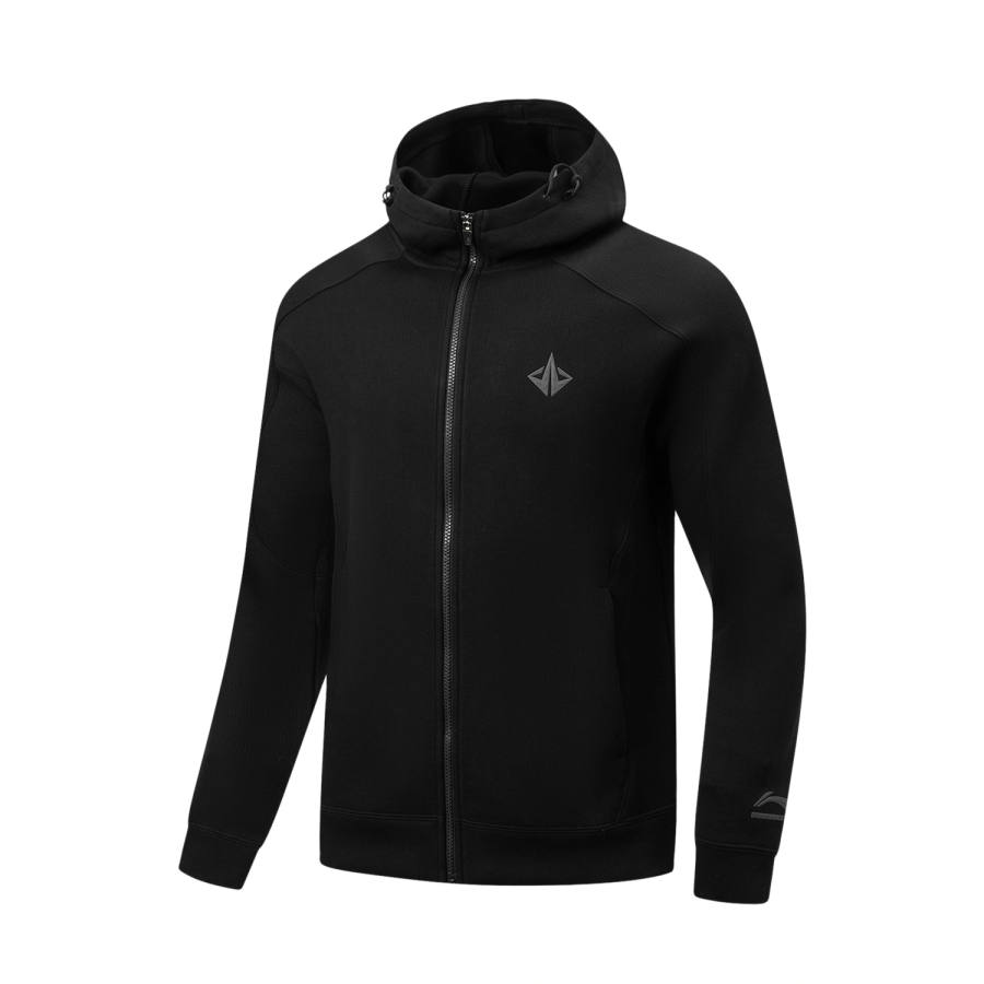 Li-Ning Li Ning Basketball Collection Sweatshirts Men's Black Hooded Non Detachable Moderate