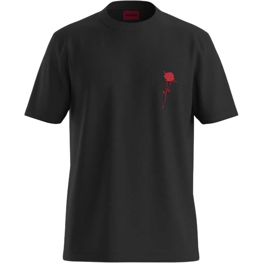 HUGO BOSS T Shirts Men's Black Crew Neck Moderate Straight Fit