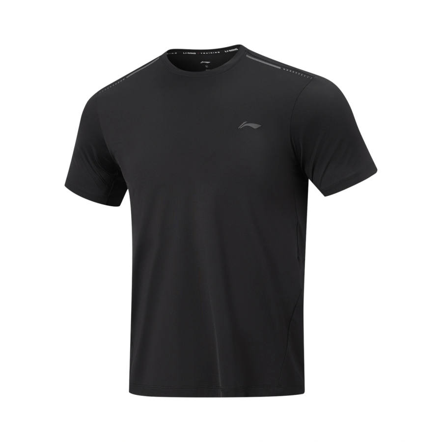 Li-Ning Li Ning Fitness Series T Shirts Men's Black Crew Neck Moderate