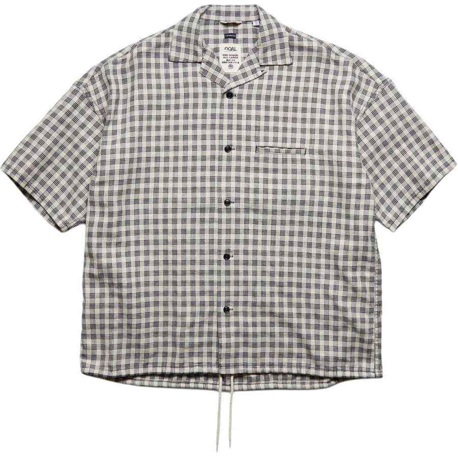 Nanamica Shirt Men's Beige/Marine Blue