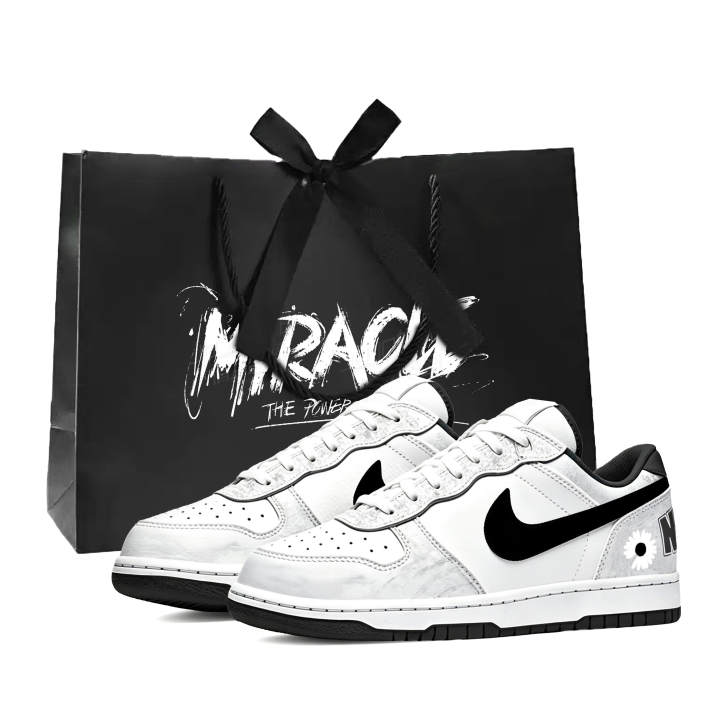 Nike Nike Big Skateboard Shoes Men's Low Top White Black Gray Silver Colorway
