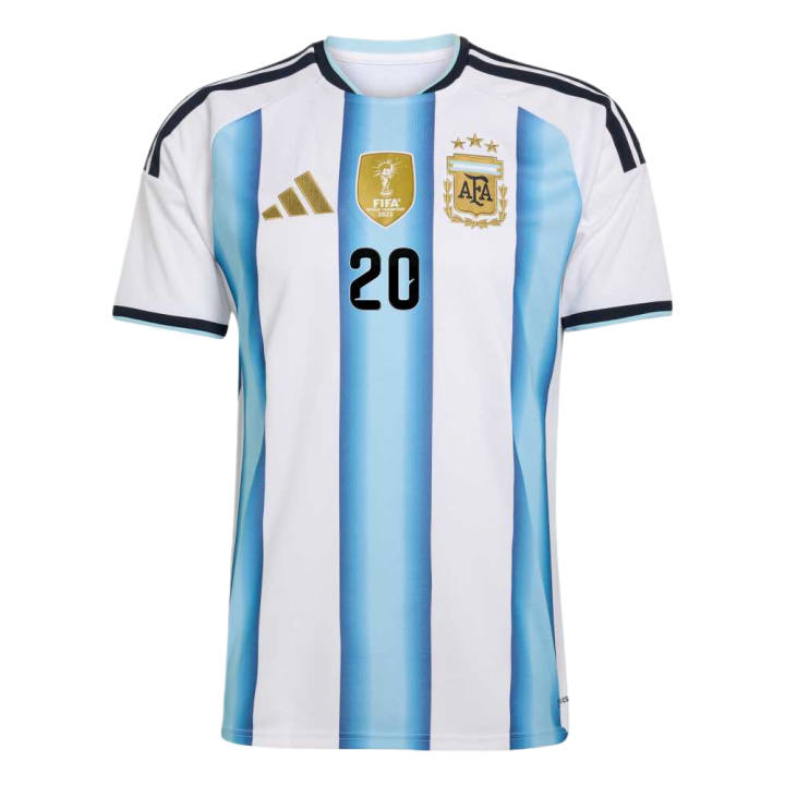 Adidas Adidas Argentina National Team Soccer Jerseys Men's White/Snow Crystal Blue/Light Blue Crew Neck Moderate