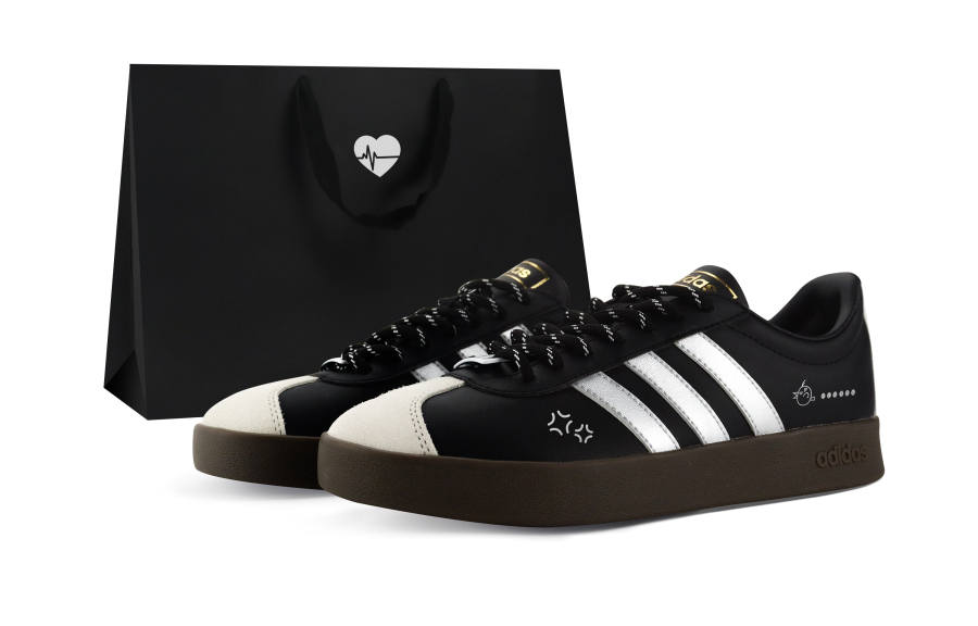 Adidas Adidas VL COURT 2.0 Skateboard Shoes Unisex Low Top Black/Silver
