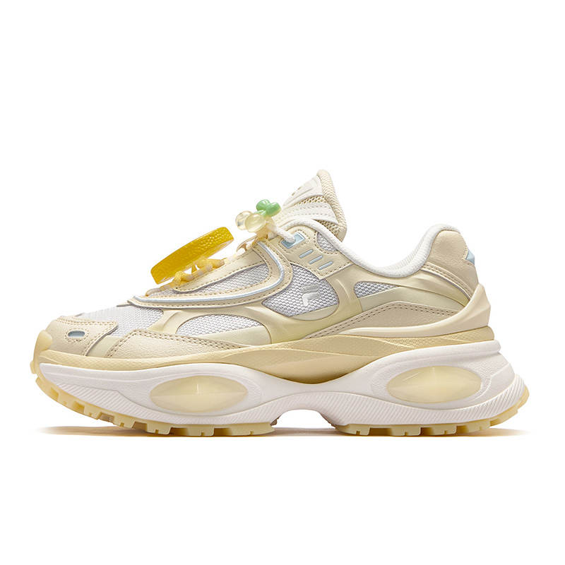 FILA FUSION BIANCO III Abrasion Resistant Low top Casual Shoes Women's White Yellow