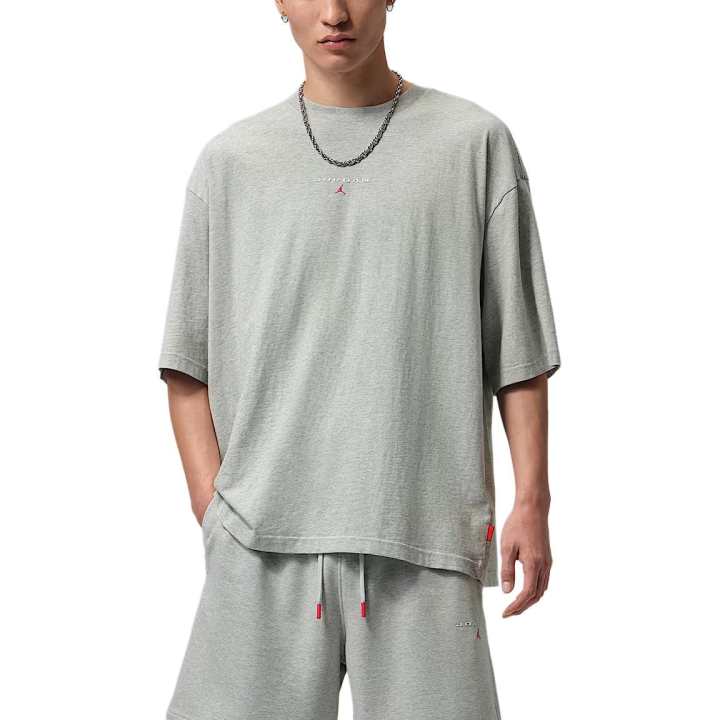 Jordan Jordan Flight Essentials T Shirts Men's Heather Gray Crew Neck Moderate