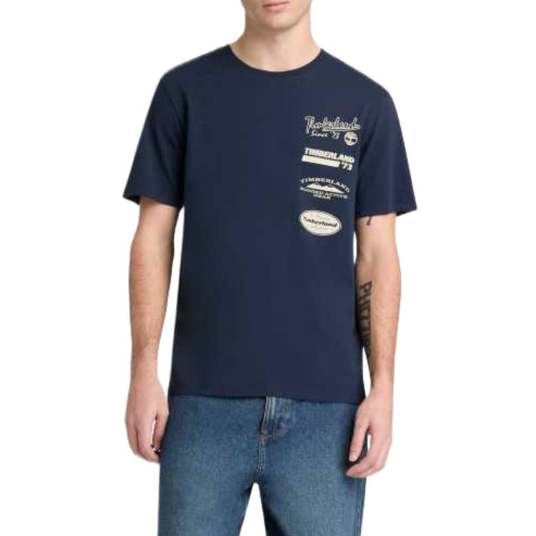 Timberland T Shirts Men's Dark Sapphire Crew Neck Moderate