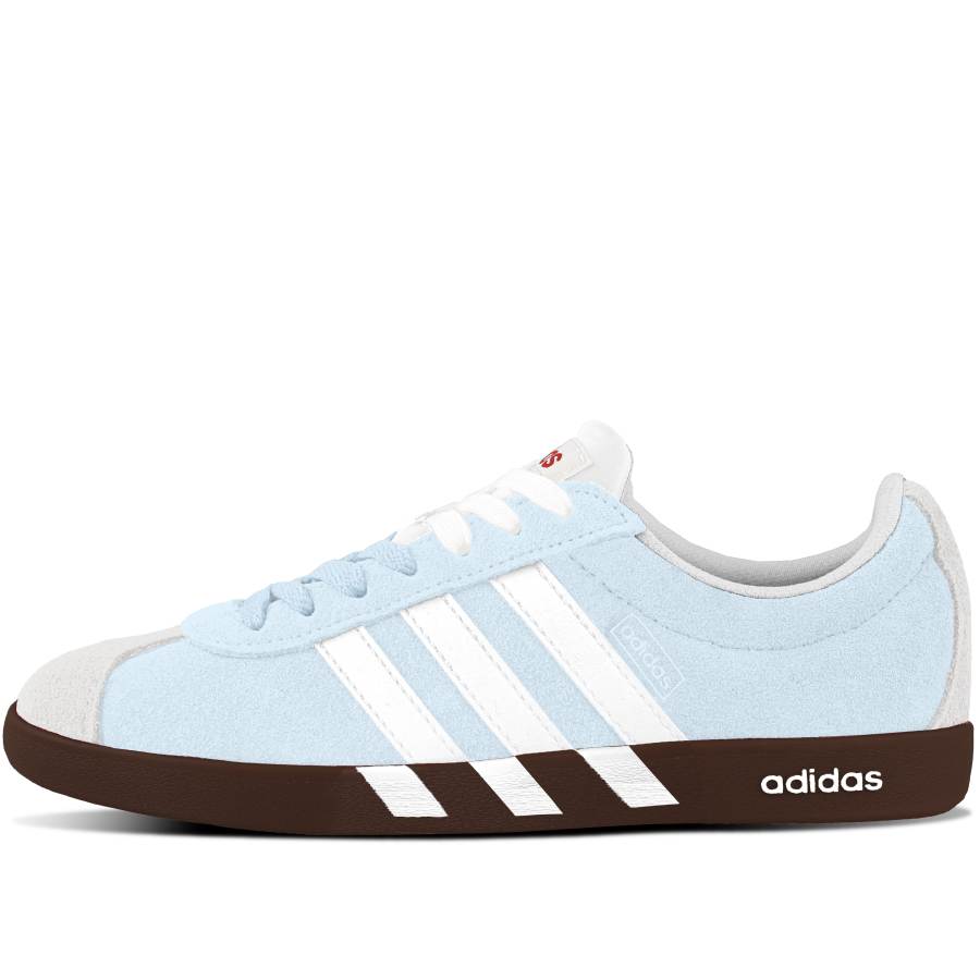 Adidas Adidas Vl Court Classic German Army Trainers Unisex Low Top Brown/Blue/White