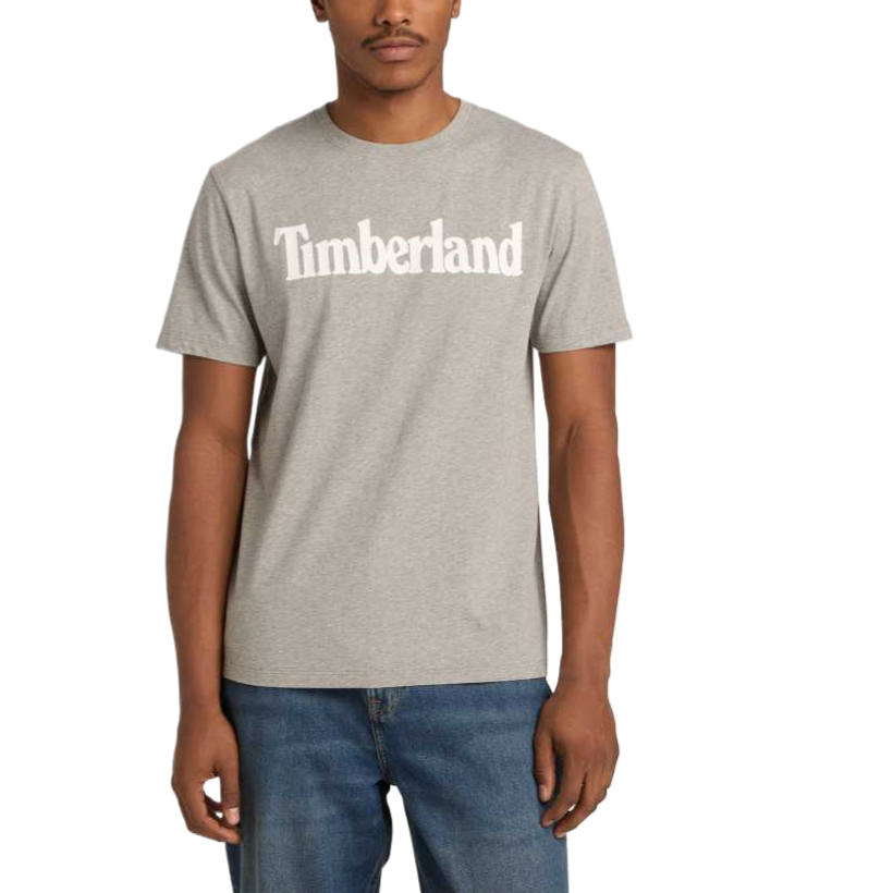 Timberland T Shirts Men's Gray Crew Neck Moderate