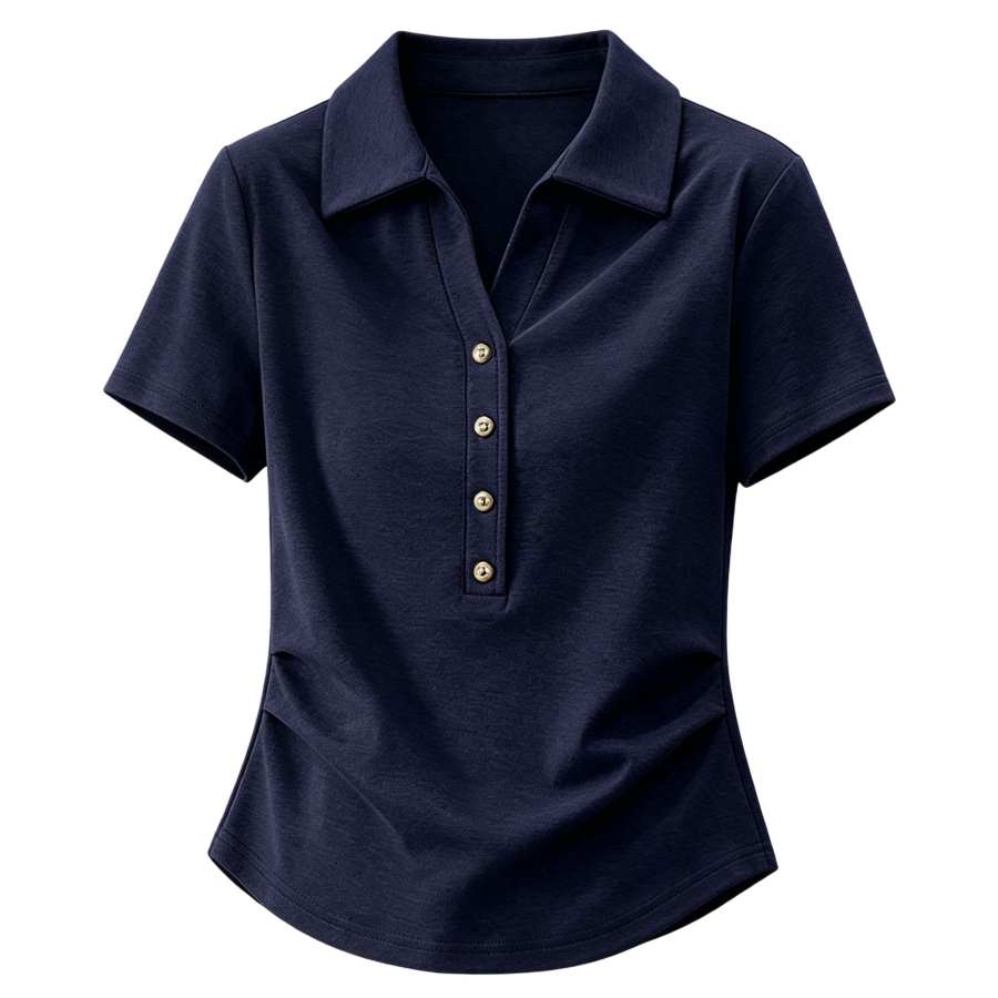 Sugarfunk Polo Shirts Women's Lapel Thin Nipped In Waist