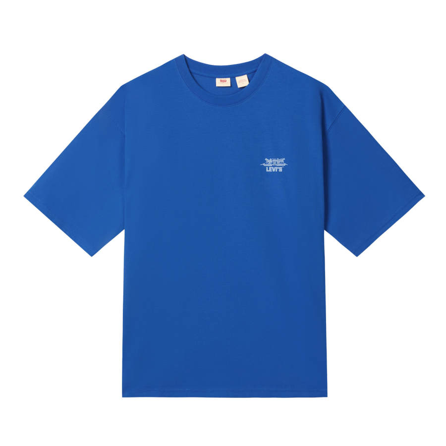 Levis T Shirts Unisex Klein Blue Crew Neck Moderate Straight Fit