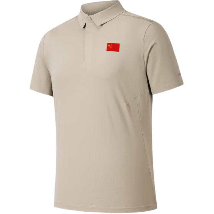 ANTA Champion All Weather Collection Polo Shirts Men's Camel Sand Crew Neck Moderate Straight Fit