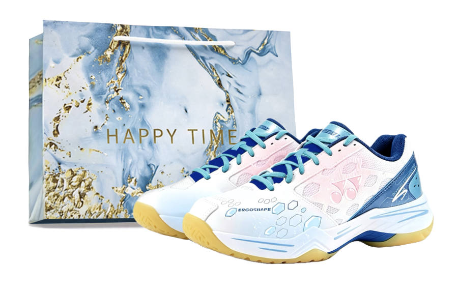 YONEX Power Cushion Badminton Shoes Unisex Low Top Blue Pink Yellow Shopping Bag