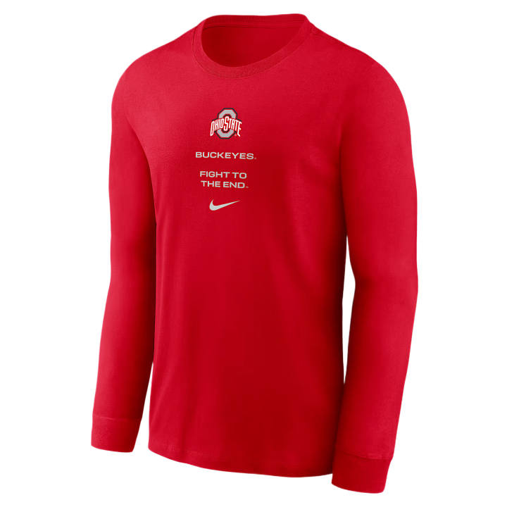 Nike Nike Dri Fit College T Shirts Men's Red Crew Neck