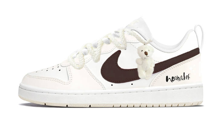 Nike Nike Court Borough Skateboard Shoes Women's Low Top Beige/Brown/White