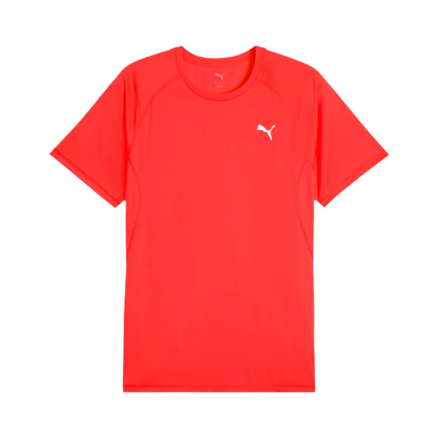 PUMA RUN VELOCITY Running T Shirts Men's Red Crew Neck Moderate